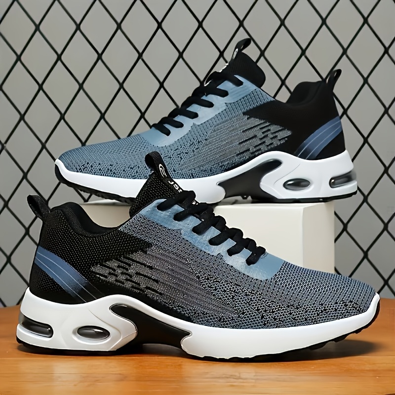 Shock Absorbing Gym Trainers - Erkekler için Nefes Alabilen Uçan Dokuma