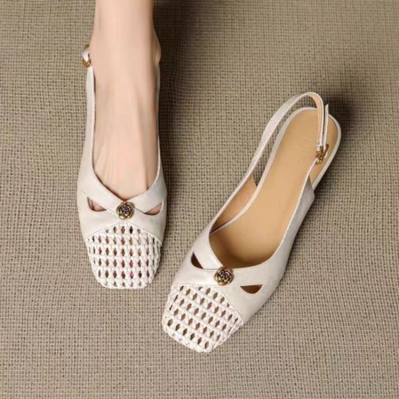 Sandals - Kadın Fransız tarzı kapalı burunlu sandaletler,