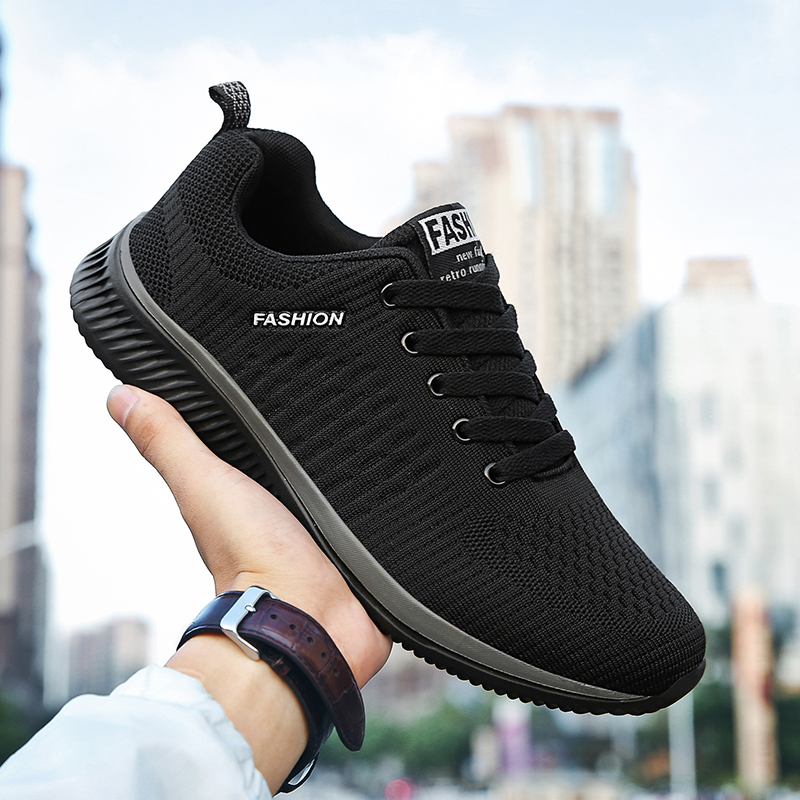 Knit Fabric Lace Up Sneakers - YRZL spor ayakkabı erkek ayakkabısı spor