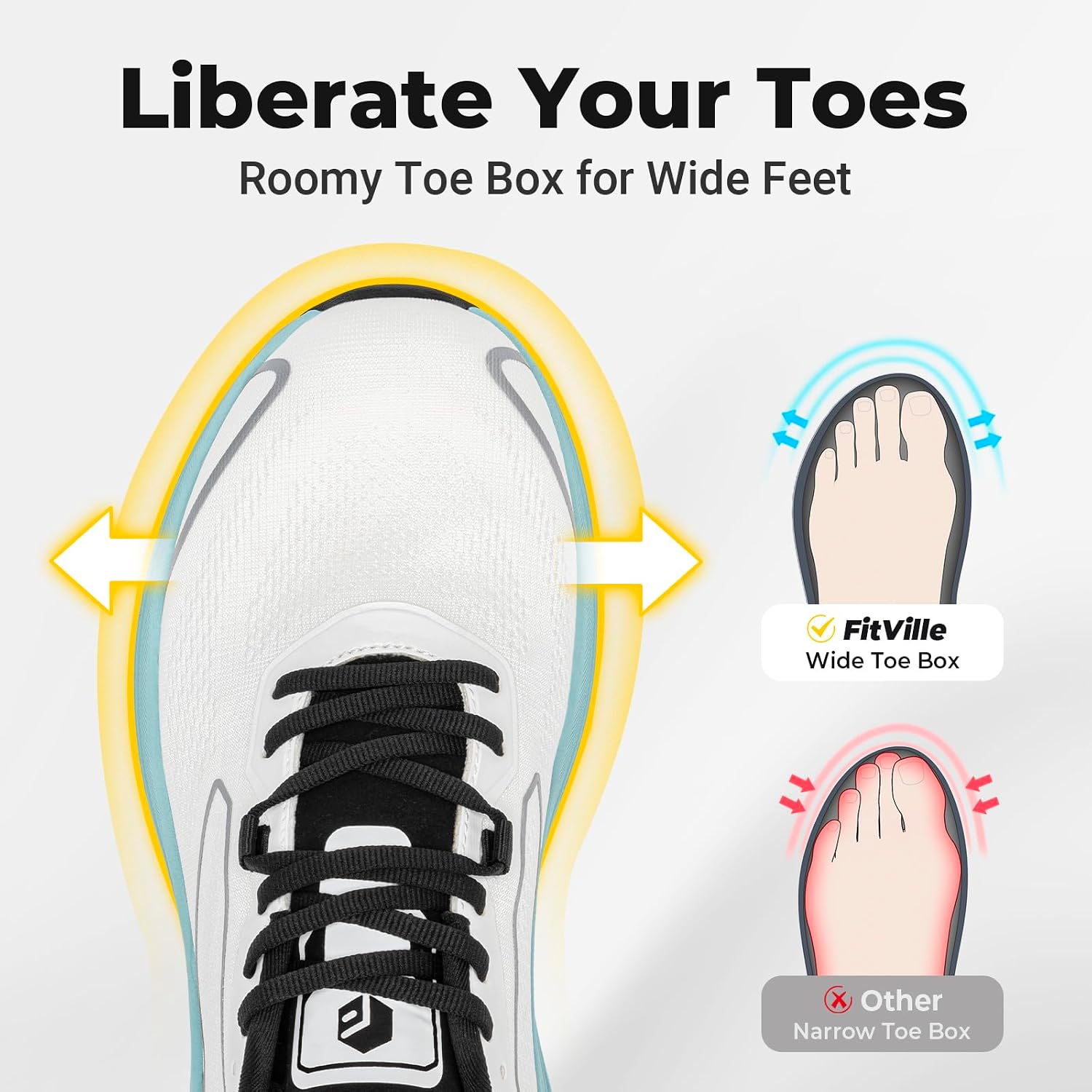 FitVille Erkek Geniş Kalıp Yol - Lightweight Road Running Shoes incelemesi ve fiyatı