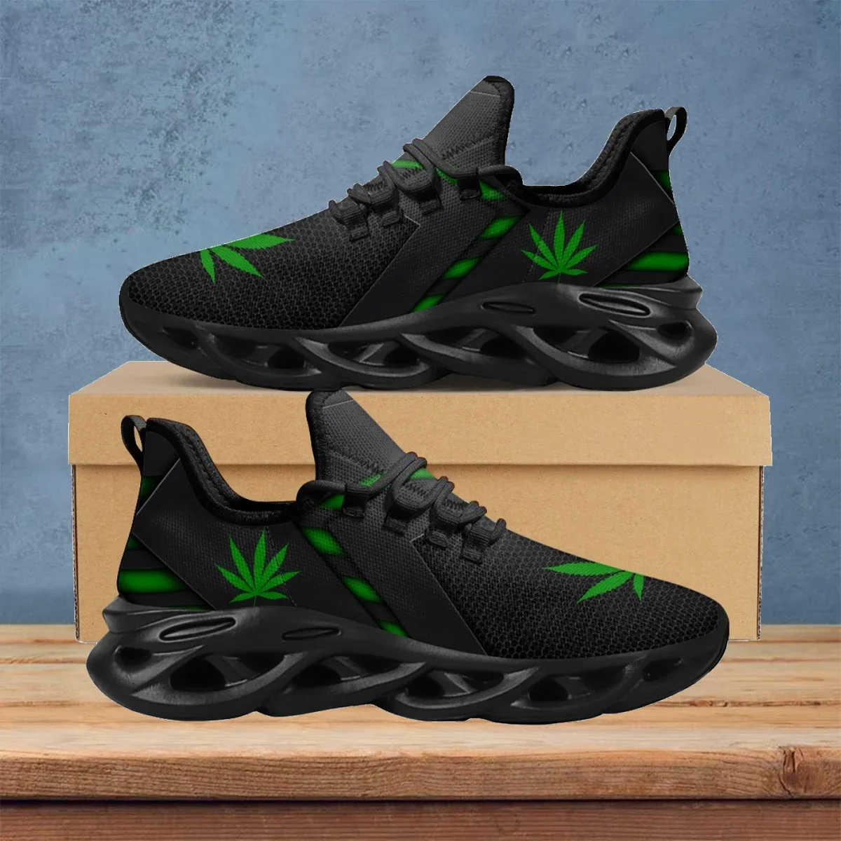 Yeşil ot yaprakları baskı kadı - Breathable Mesh Athletic Shoes incelemesi ve fiyatı