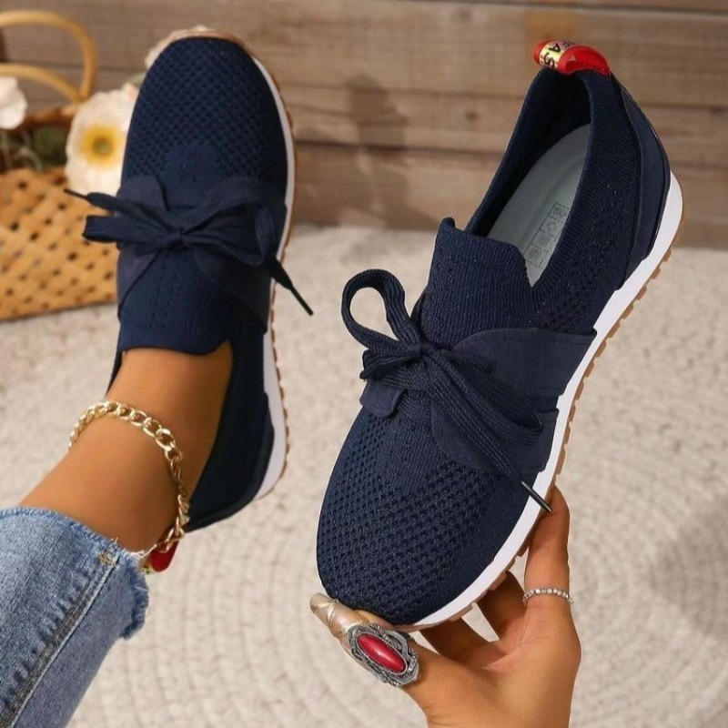 Yeni Siyah Örgü Nefes Alabilen - Knit Fabric Lace Up Sneakers incelemesi ve fiyatı