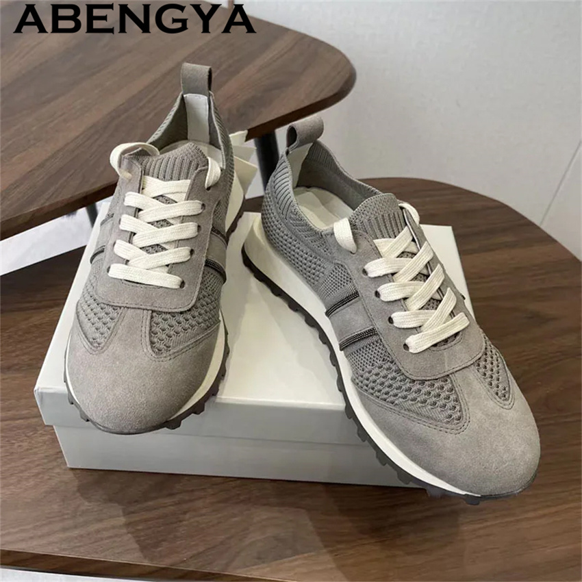 2026 İlkbahar Sıcak Fırsat Örg - Knit Fabric Lace Up Sneakers incelemesi ve fiyatı