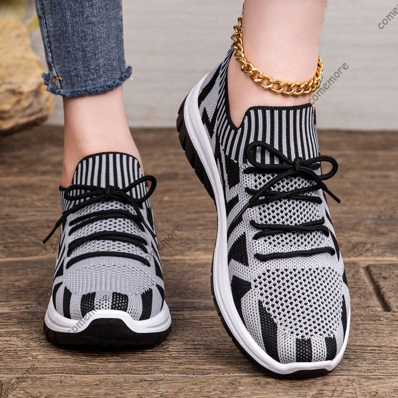 Kadın Örgü Slip-On Spor Ayakka - Knit Fabric Lace Up Sneakers incelemesi ve fiyatı