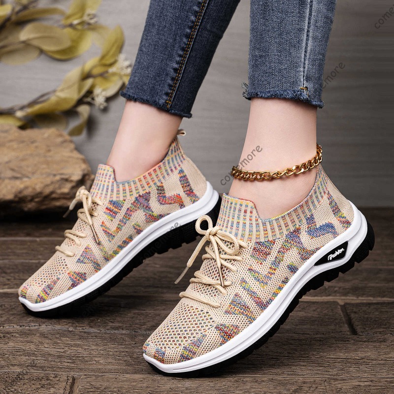Kadın Örgü Slip-On Spor Ayakka - Knit Fabric Lace Up Sneakers incelemesi ve fiyatı