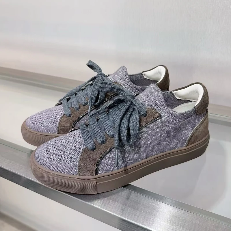 Kadın Örgü Nefes Spor Ayakkabı - Knit Fabric Lace Up Sneakers incelemesi ve fiyatı