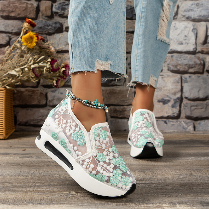Dantel düz platform kadın spor - Breathable Mesh Athletic Shoes incelemesi ve fiyatı