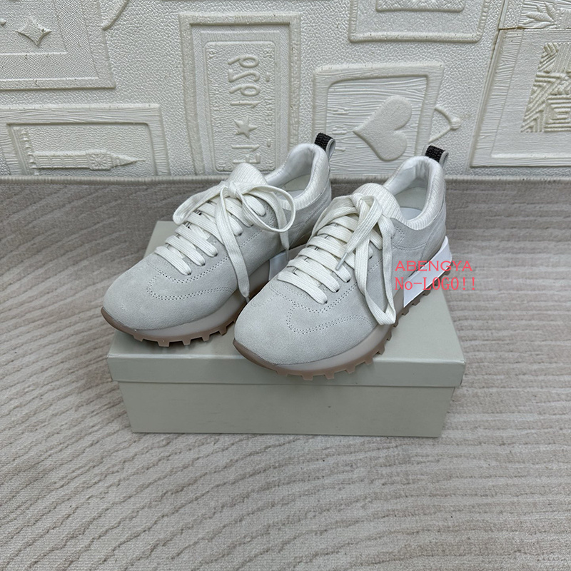 2025 Beyaz Örme Süet Düz Loafe - Knit Fabric Lace Up Sneakers incelemesi ve fiyatı